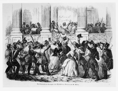 Palazzo dei Principi di Prussia a Berlino il 20 marzo 1848, illustrazione da 